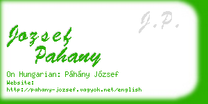 jozsef pahany business card