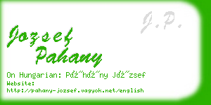 jozsef pahany business card